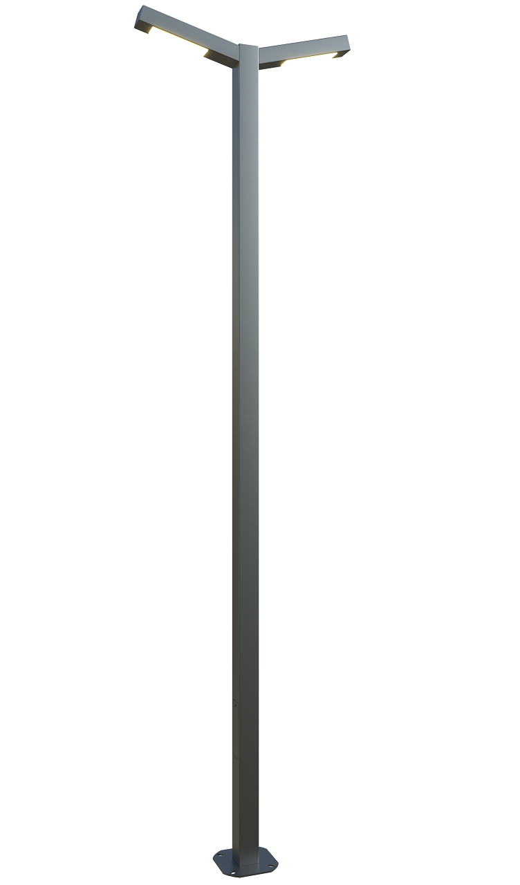 Square LED pole 16 ft. Washington OD 4x4 (Aluminum+powder coating) Two sides 180W 24300Lm